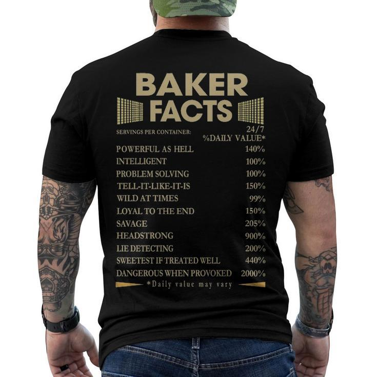 Baker Name Baker Facts Men's T-Shirt Back Print