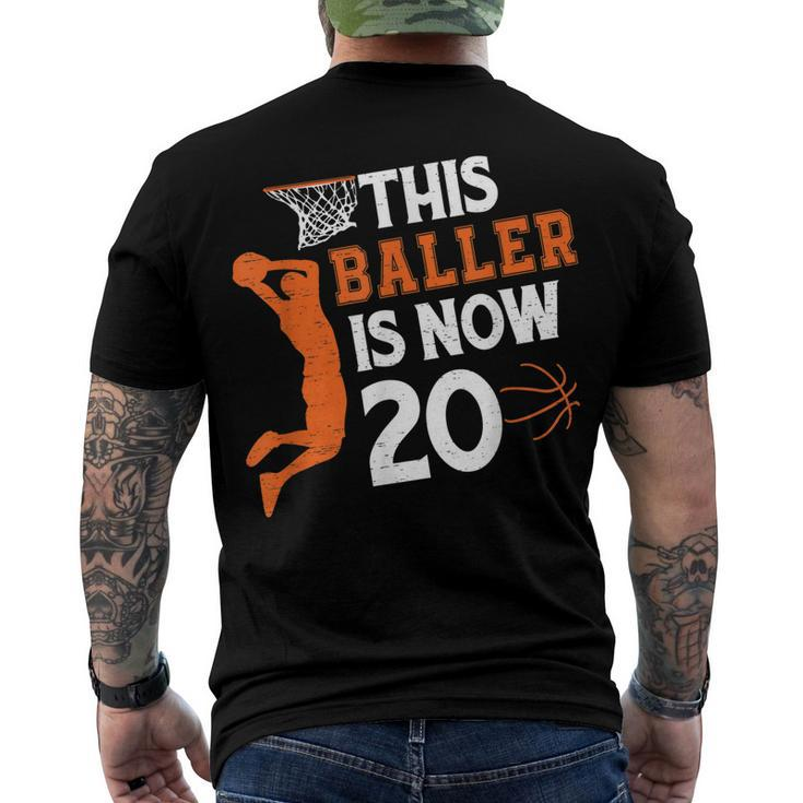 This Baller Is Now 20 Basketball 20Th Birthday Sport Men's T-shirt Back Print