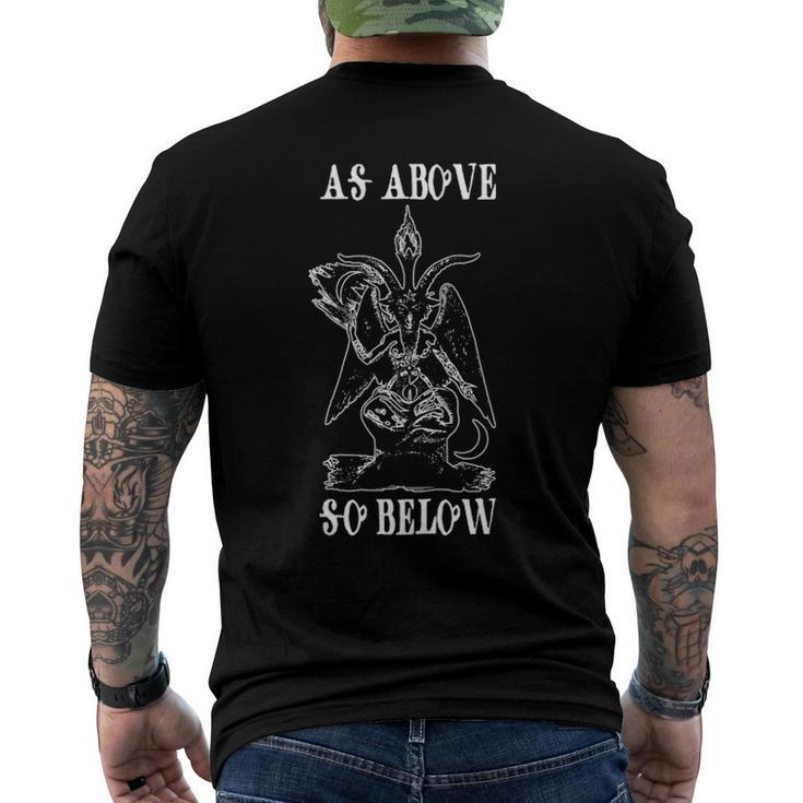 Baphomet Satan Goat As Above So Below Lucifer Occult Men's Back Print T-shirt