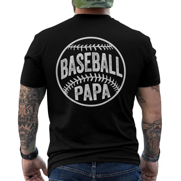 Baseball Papa Coach Fathers Day Men's Back Print T-shirt