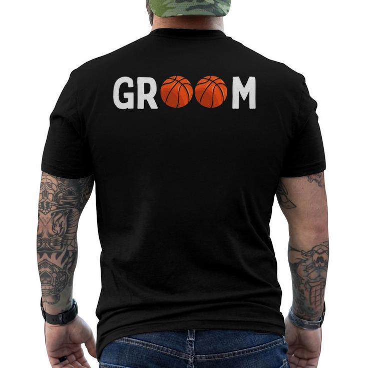 Basketball Groom Wedding Party Men's Back Print T-shirt