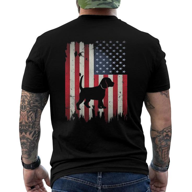 Beagle Dog Usa American Flag 4Th Of July Patriotic Men's Back Print T-shirt