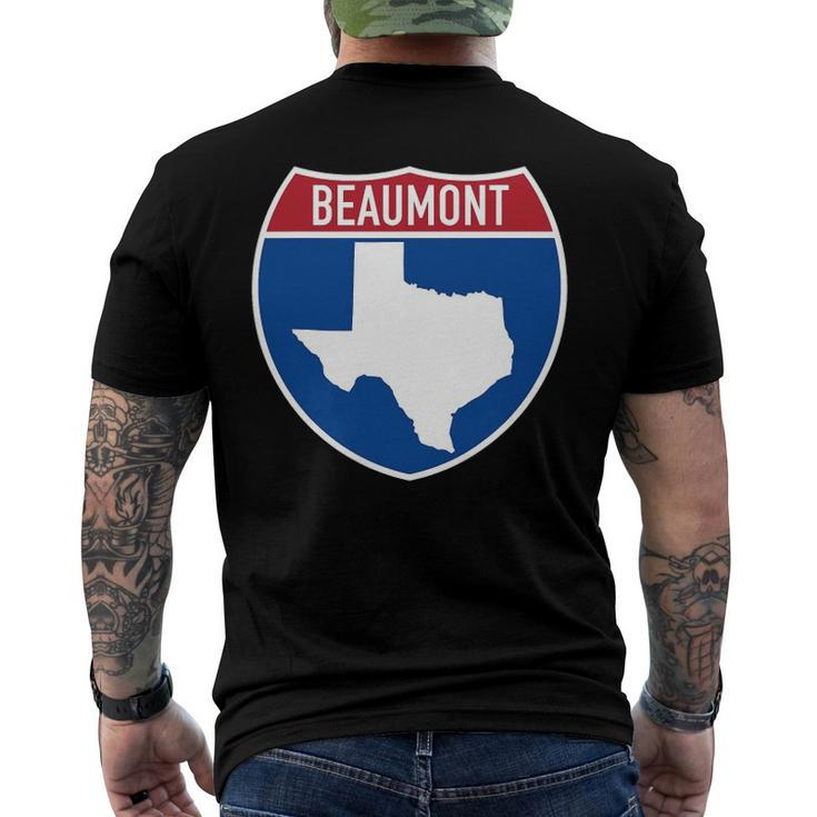 Beaumont Texas Tx Interstate Highway Vacation Souvenir Men's Back Print T-shirt