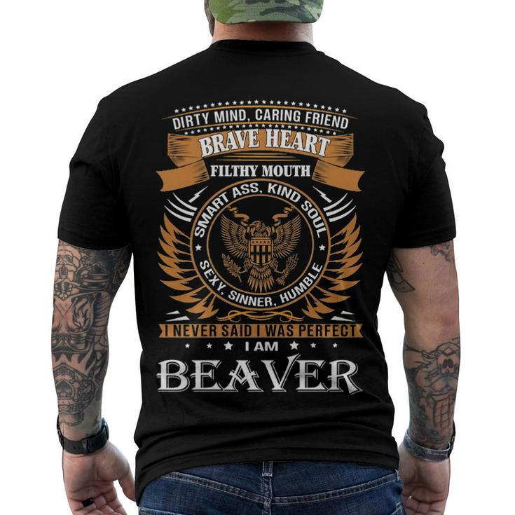 Beaver Name Beaver Brave Heart Men's T-Shirt Back Print