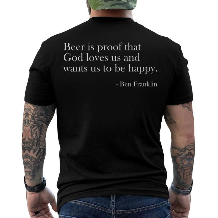 Beer Is Proof That God Loves Us Beer Lover Drinking Men's T-shirt Back Print