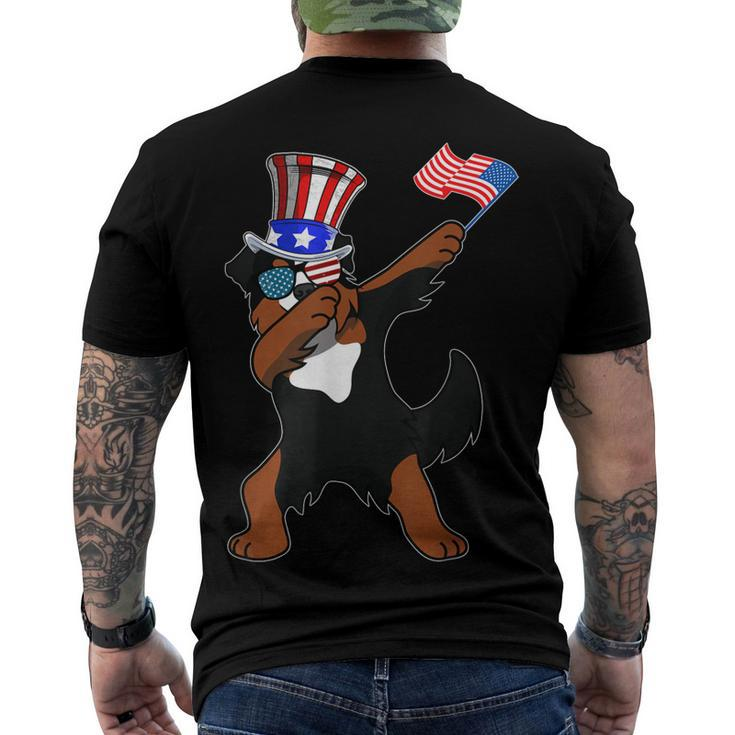 Bernese Mountain Dog Dabbing Dog Dad 4Th Of July Men's T-shirt Back Print