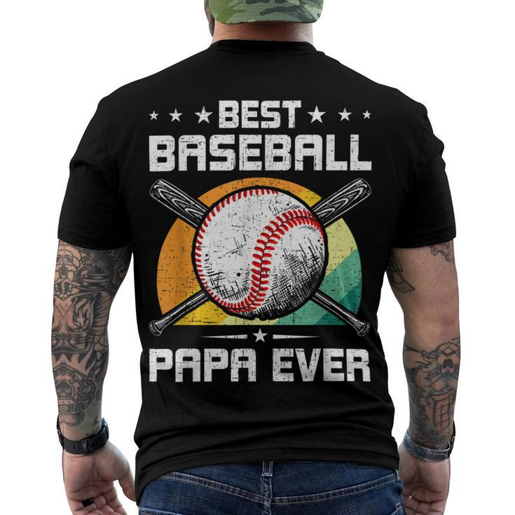 Best Baseball Papa Ever Baseball Lover Dad Men's Crewneck Short Sleeve Back Print T-shirt