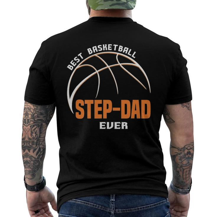 Best Basketball Step Dad Ever Fathers Day Men's Back Print T-shirt