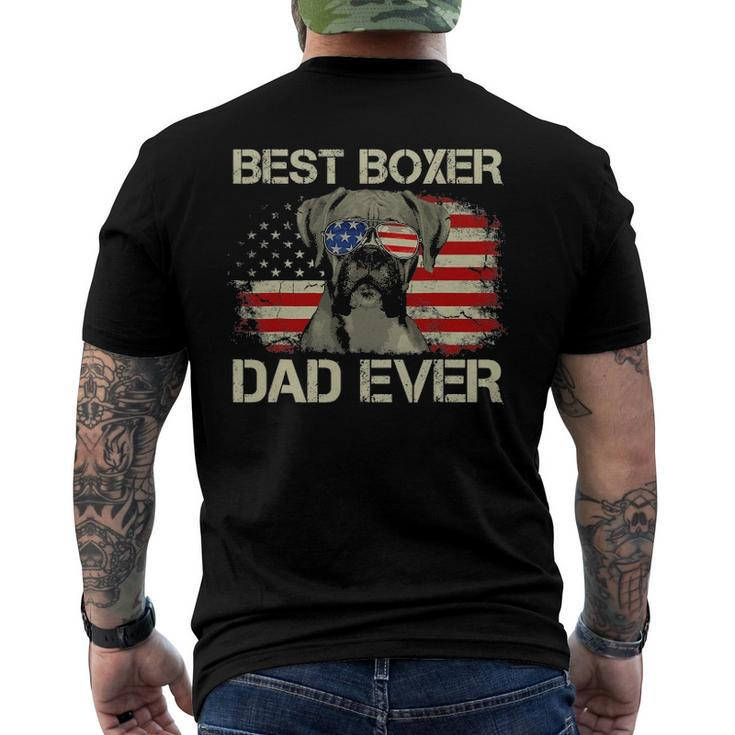 Best Boxer Dad Everdog Lover American Flag Men's Back Print T-shirt