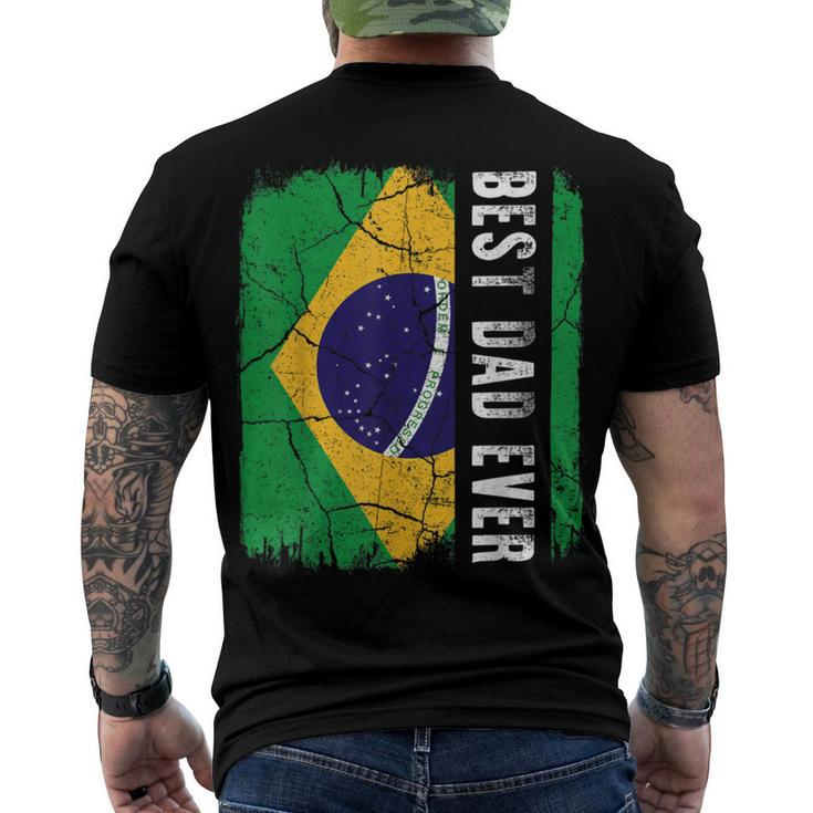 Best Brazilian Dad Ever Brazil Daddy Fathers Day Men's Crewneck Short Sleeve Back Print T-shirt