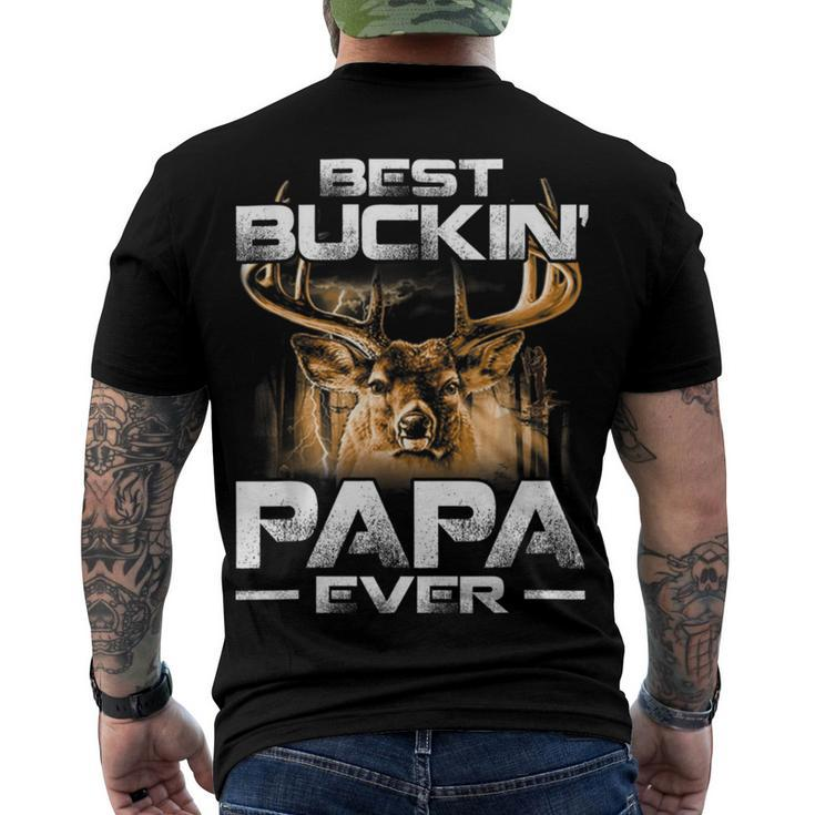Best Buckin Papa Ever  Deer Hunting Bucking Father Men's Crewneck Short Sleeve Back Print T-shirt