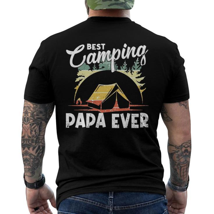 Best Camping Papa Ever Vintage Camper Men's Back Print T-shirt