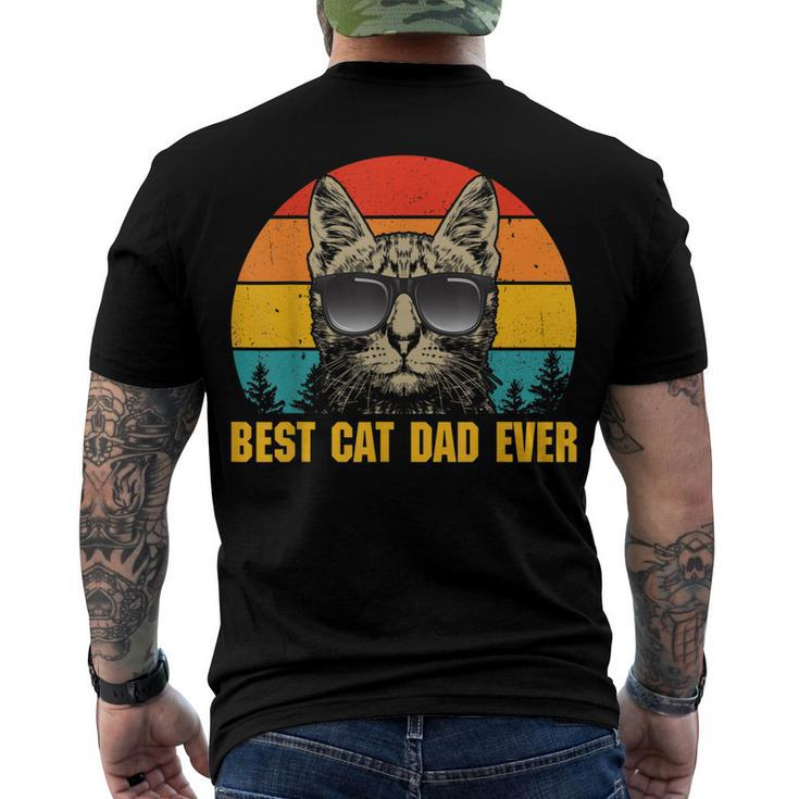 Mens Best Cat Dad Ever For Dad On Fathers Day Cat Daddy Men's T-shirt Back Print
