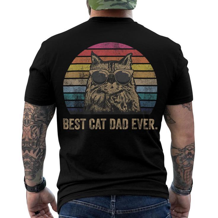 Best Cat Dad Ever Papa Birthday Fathers Day Men's Crewneck Short Sleeve Back Print T-shirt