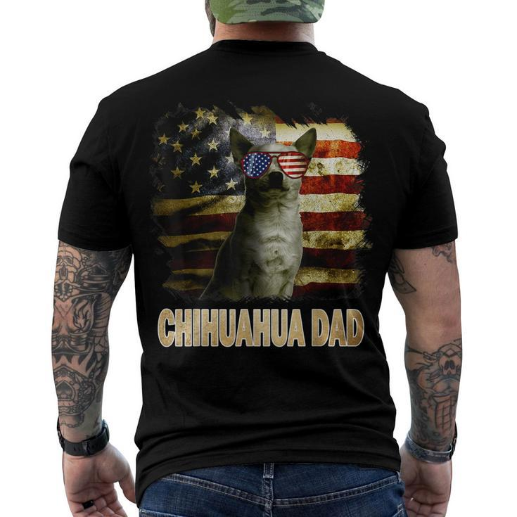 Best Chihuahua Dad Ever American Flag 4Th Of July Vintage Men's T-shirt Back Print