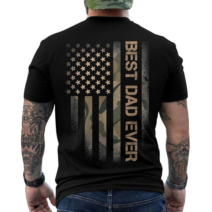 Best Dad Ever Camo American Us Flag Fathers Day 4Th Of July Men's T-shirt Back Print