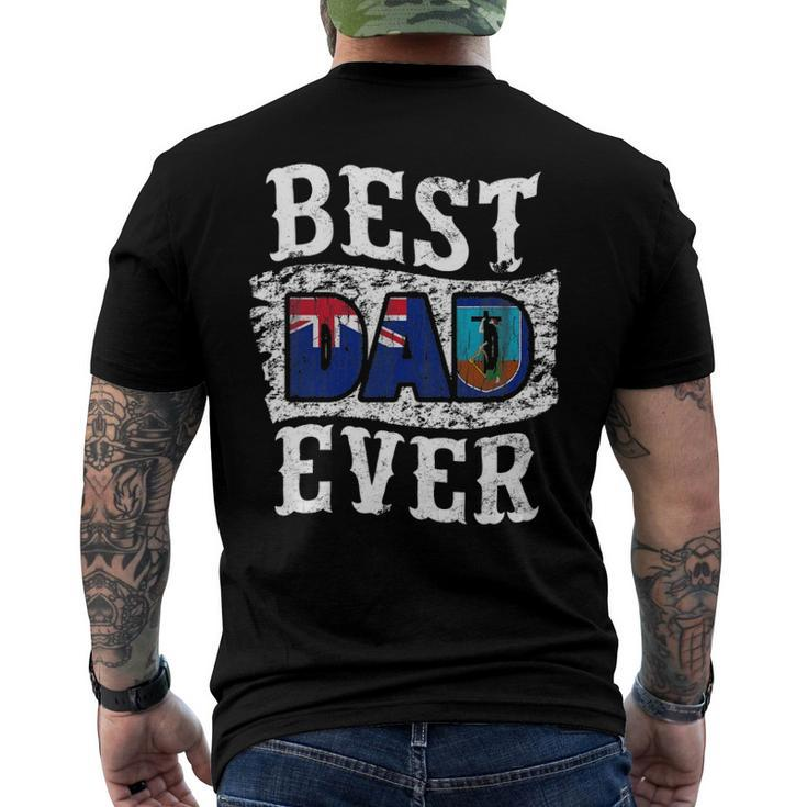 Best Dad Ever Fathers Day Montserrat Flag Men's Back Print T-shirt
