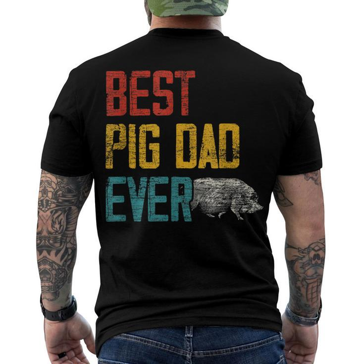 Best Dad Ever Pig Men's Crewneck Short Sleeve Back Print T-shirt