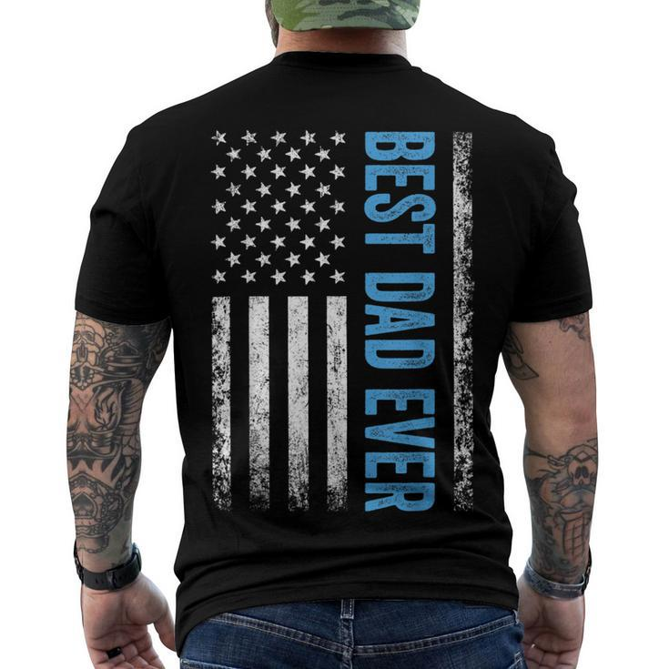 Best Dad Ever Us American Flag For Fathers Day Men's Back Print T-shirt