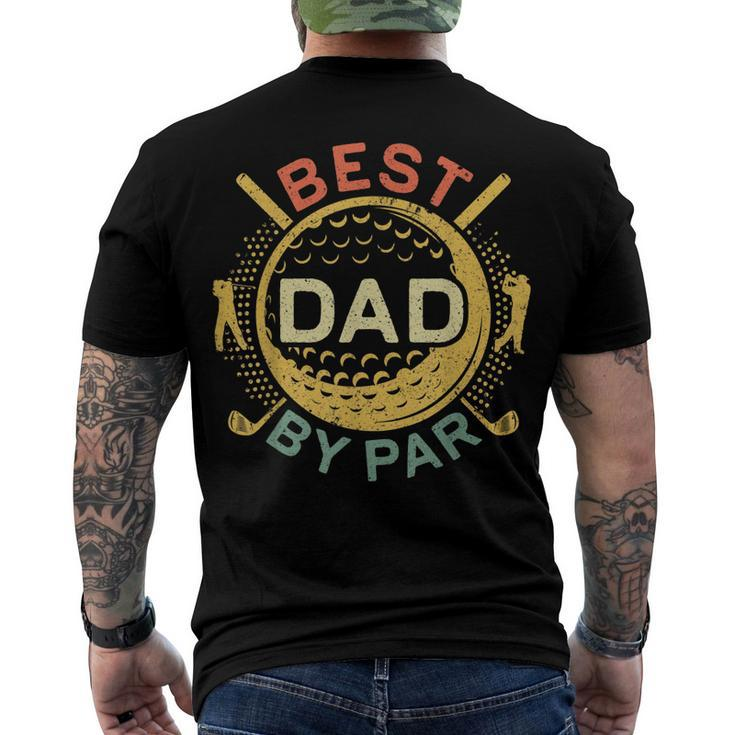 Mens Best Dad By Par Golf Lover Fathers Day Men's Back Print T-shirt