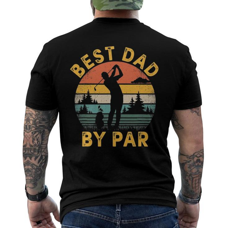 Mens Best Dad By Par Golfing Fathers Day Golf Lover Men's Back Print T-shirt