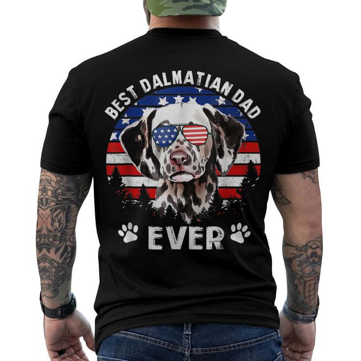 Mens Best Dalmatian Dad Ever Us Flag 4Th Of July Men's T-shirt Back Print