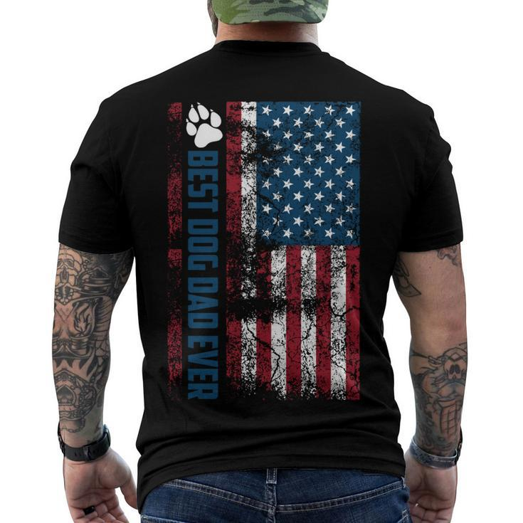 Best Dog Dad Ever Cute Fathers Day 4Th Of July Men's T-shirt Back Print