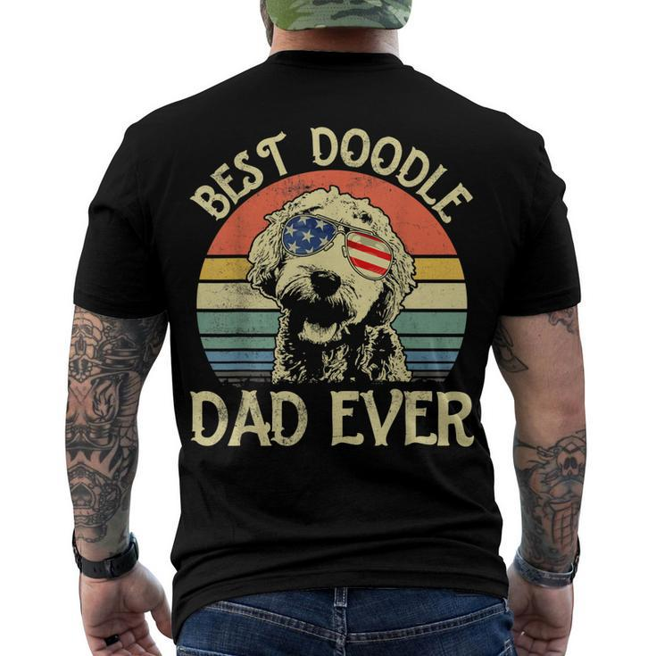 Best Doodle Dad Ever Goldendoodle American Flag 4Th Of July Men's T-shirt Back Print