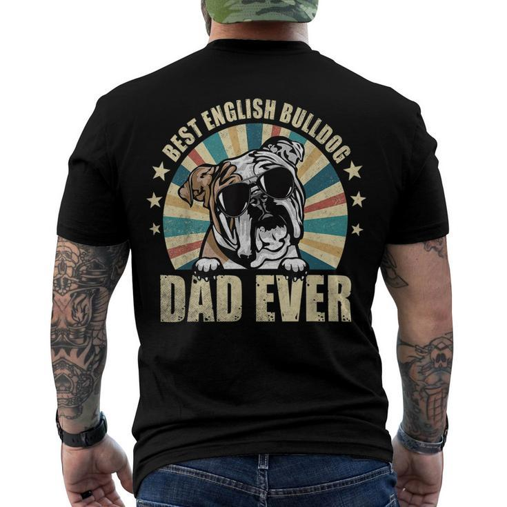 Best English Bulldog Dad Ever Vintage Dog Lover Men's Crewneck Short Sleeve Back Print T-shirt