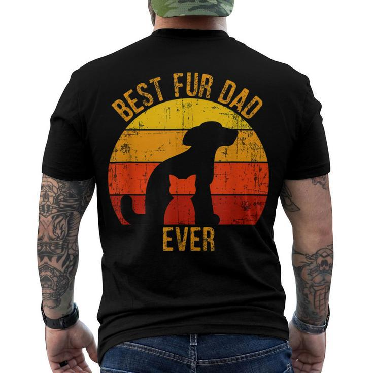 Best Fur Dad Ever Vintage Retro Dog Cat Owner Men's T-shirt Back Print