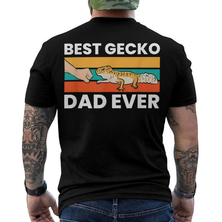 Best Gecko Dad Ever Lizard Leopard Gecko Men's Crewneck Short Sleeve Back Print T-shirt
