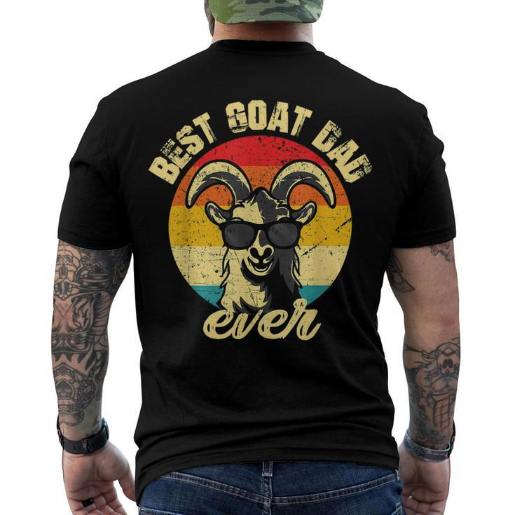 Best Goat Dad Ever Face Retro Vintage Sunset Men's Crewneck Short Sleeve Back Print T-shirt