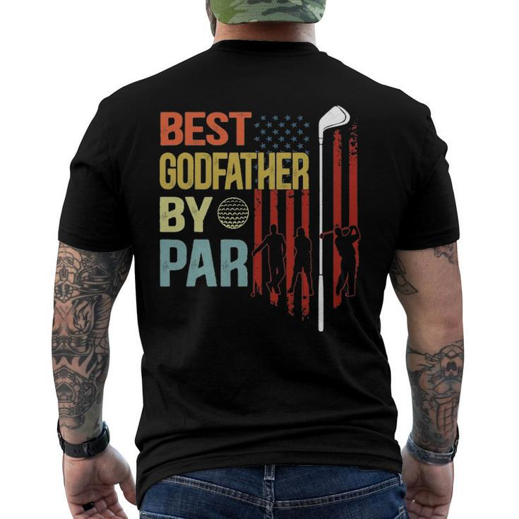 Mens Best Godfather By Par Flag Fathers Day Golfing Men's Back Print T-shirt