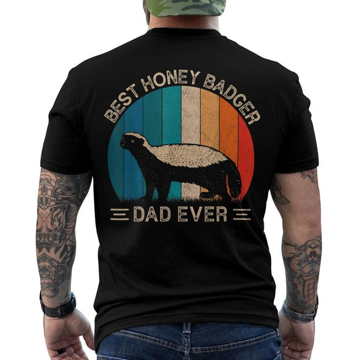 Best Honey Badger Dad Ever Honey Badger Graphic Fathers Day Men's Crewneck Short Sleeve Back Print T-shirt
