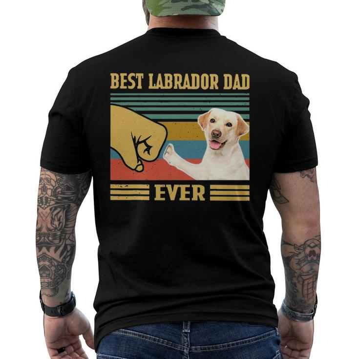 Best Labrador Dad Ever Vintage Fathers Day Christmas Men's Crewneck Short Sleeve Back Print T-shirt