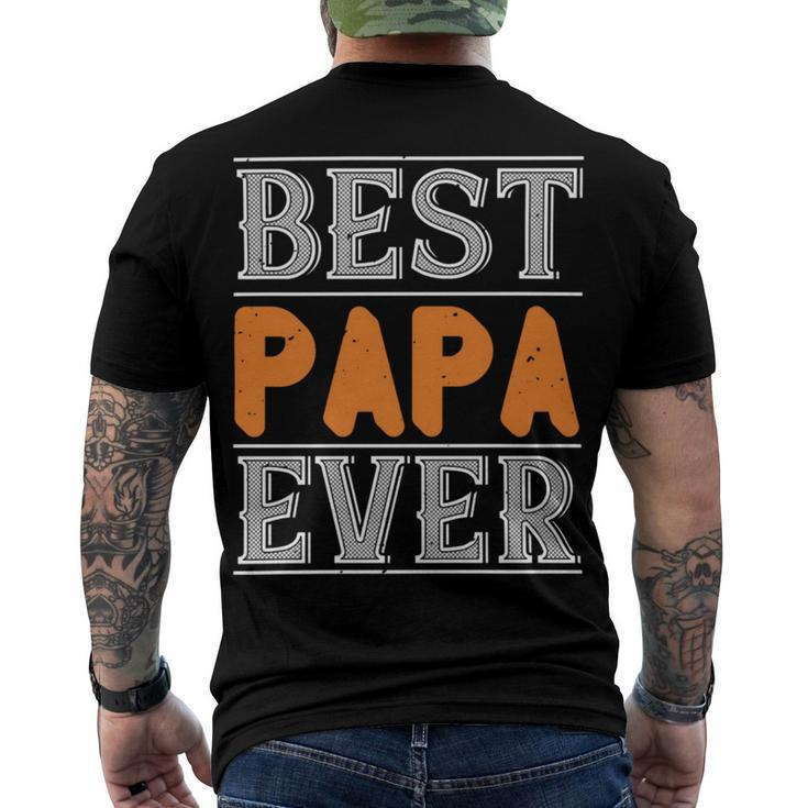 Best Papa Ever 2 Papa T-Shirt Fathers Day Gift Men's Crewneck Short Sleeve Back Print T-shirt