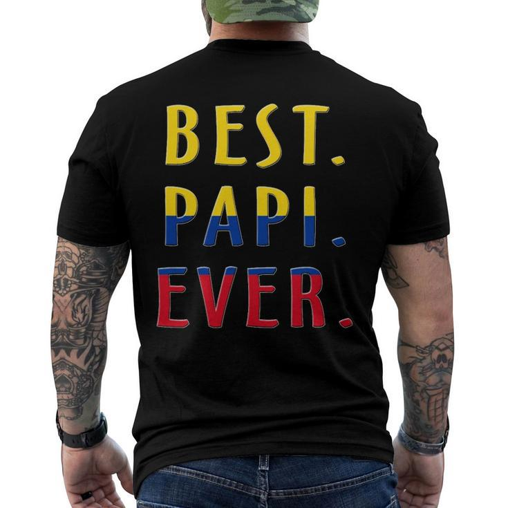 Best Papi Ever Colombian Flag Men's Back Print T-shirt