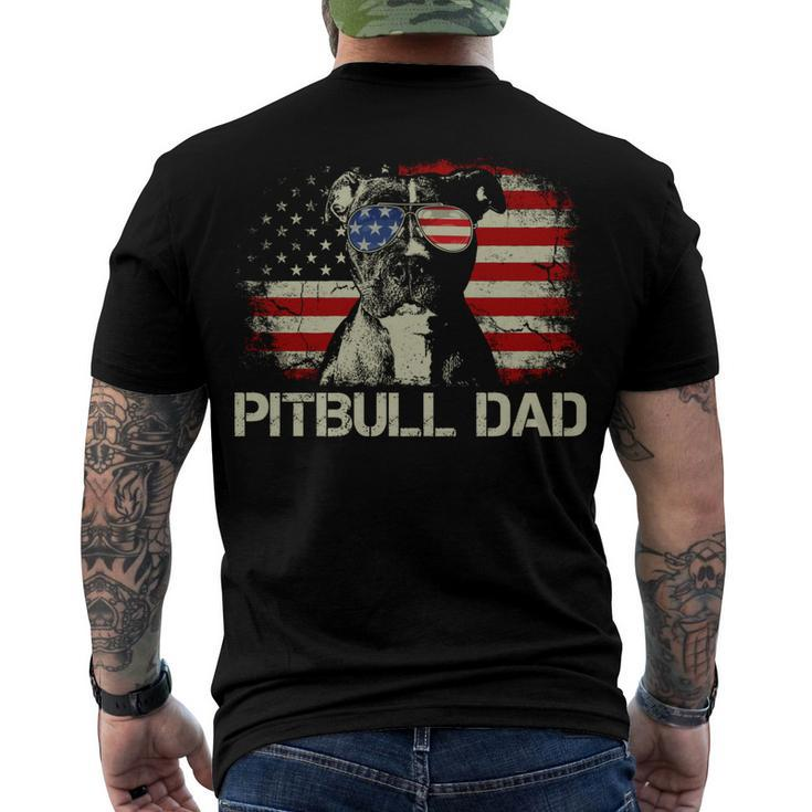 Best Pitbull Dad Ever American Flag 4Th Of July V2 Men's T-shirt Back Print
