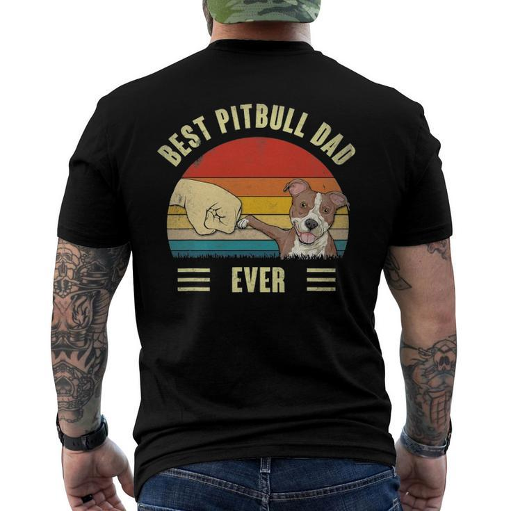 Mens Best Pitbull Dad Ever Bump Fit Dog Dad Fathers Day Vintage Men's Back Print T-shirt