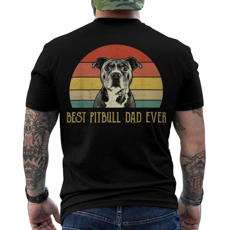 Best Pitbull Dad Ever Pitbull Dog Lovers Fathers Day Men's Crewneck Short Sleeve Back Print T-shirt