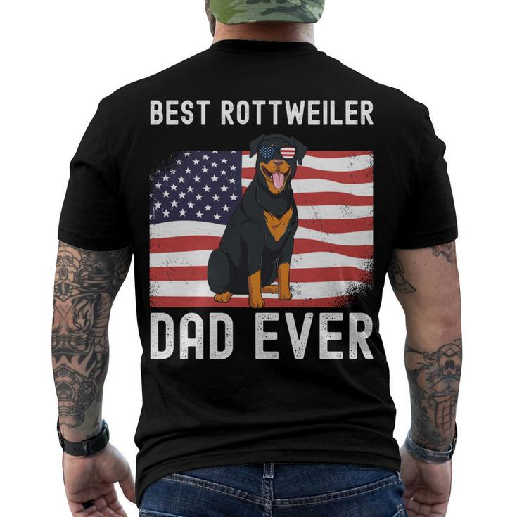 Best Rottweiler Dad Ever American Flag 4Th Of July Rottie Men's T-shirt Back Print