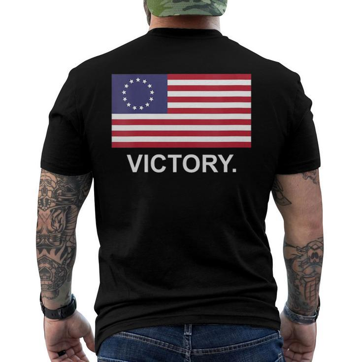Womens Betsy Ross American Flag Victory Revolutionary War V-Neck Men's Back Print T-shirt