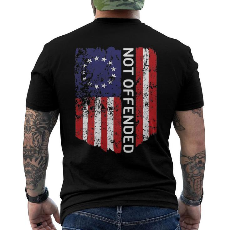 Betsy Ross Flag 1776 Not Offended Vintage American Flag Usa Men's Back Print T-shirt