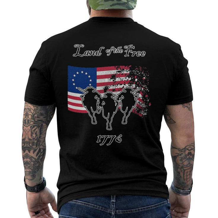 Betsy Ross Flag Land Of The Free Women Men Patriotic Men's Back Print T-shirt