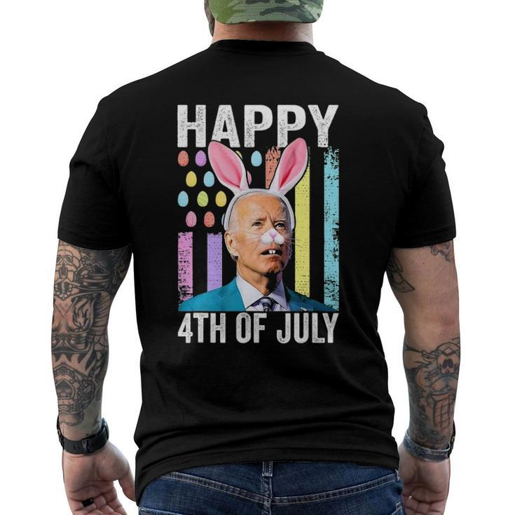 Biden Happy 4Th Of July Confused Easter Biden Bunny Men's Back Print T-shirt
