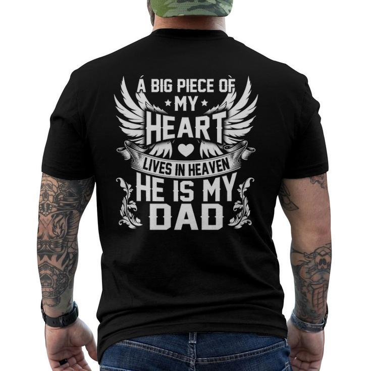A Big Piece Of My Heart Lives In Heaven He Is My Dad Miss Men's Back Print T-shirt