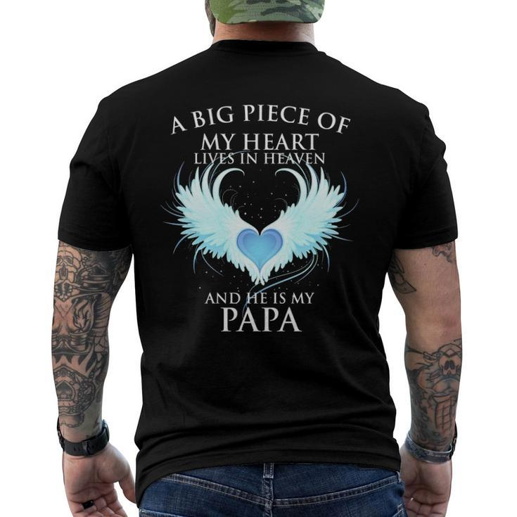 A Big Piece Of My Heart Lives In Heaven And He Is My Papa Te Men's Back Print T-shirt