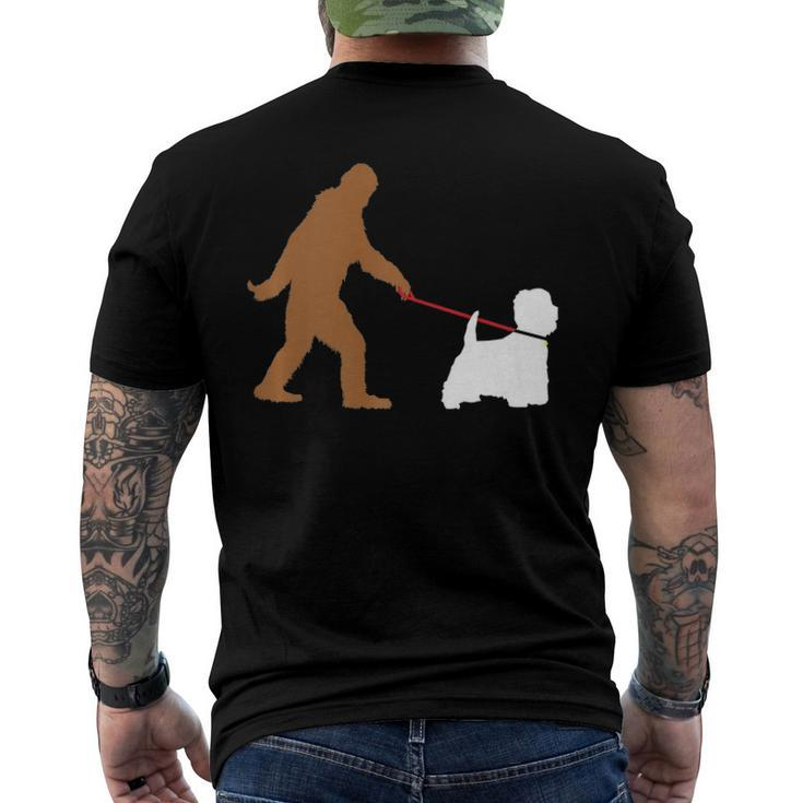 Bigfoot Walking Westie West Highland Terrier Dog Sasquatch Men's Back Print T-shirt