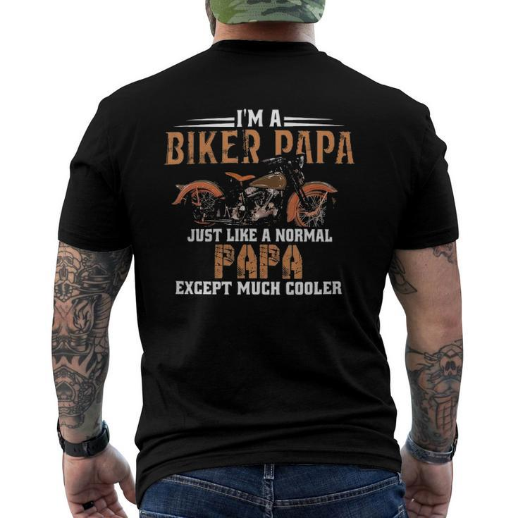Im A Biker Papa Motorcycle Rider Men's Back Print T-shirt