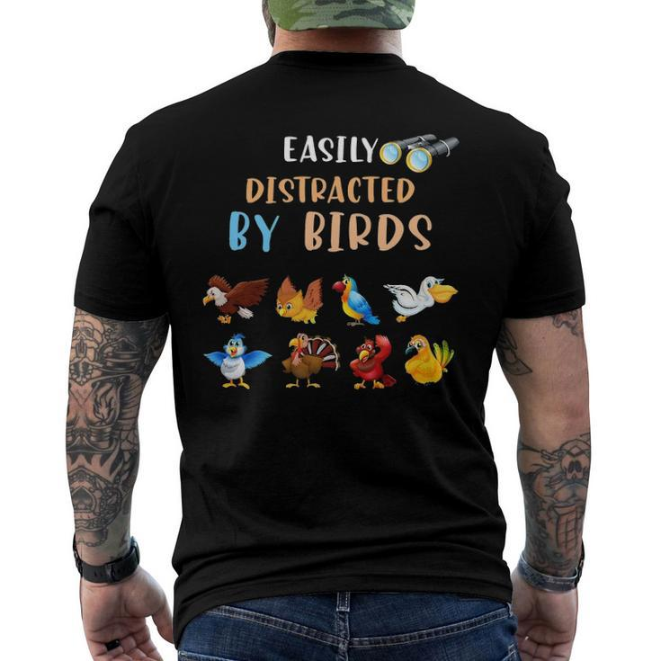 Bird Watching Bird Easily Distracted By Birds Men's Back Print T-shirt